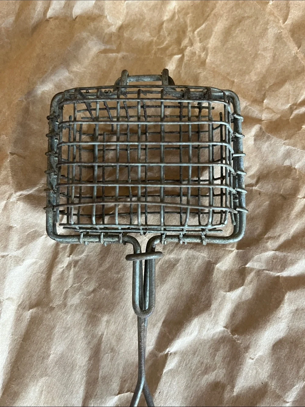Vintage Metal Wire Soap Saver with Sliding Closure & Long Handle
